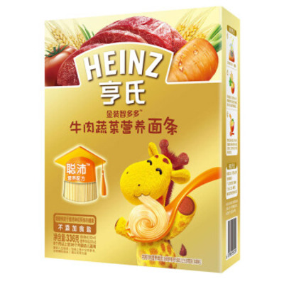 Heinz/亨氏金装智多多系列牛肉蔬菜营养面条336g
