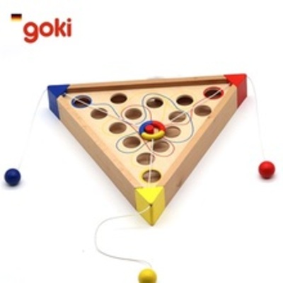 goki三角走珠游戏木制玩具