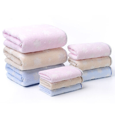 SUNVIM/孚日A类婴幼儿安全标准方巾毛巾浴巾3件套DF16-01BFW