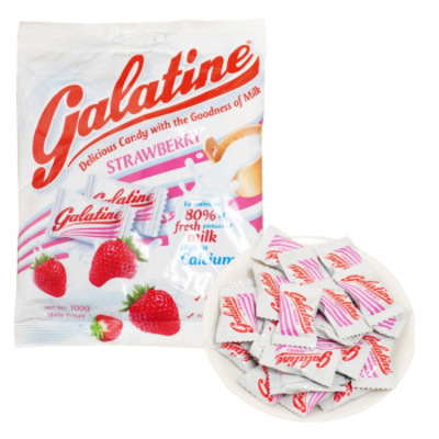 Galatine/佳乐锭阿拉丁草莓味牛奶片100g