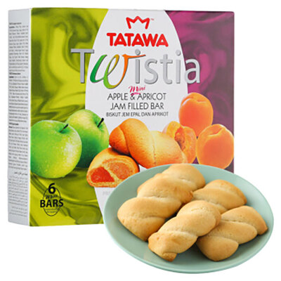 Tatawa/塔塔瓦缤纷双果味夹心软型曲奇饼干125g（苹果味+杏味）