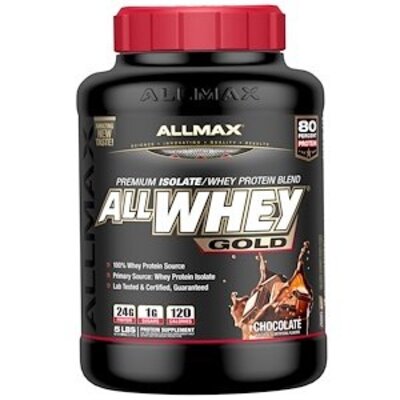 ALLMAX Nutrition, AllWhey Gold 巧克力味100% 乳清蛋白 + 优质乳清分离蛋白粉5 磅（2.27 千克）