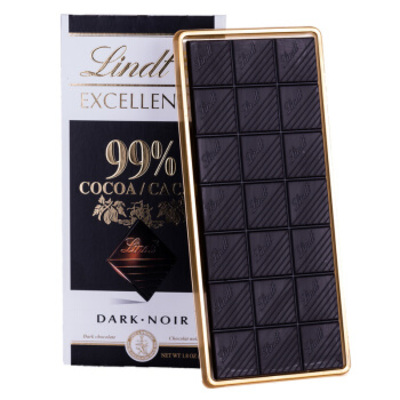 Lindt/瑞士莲特醇排装99%可可黑巧克力50g