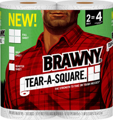 Brawny Tear-A-Square Paper Towels 2 Rolls