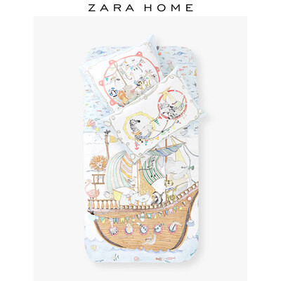 Zara Home儿童系列双面动物乘船印花床品套组47381000999