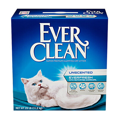 Ever Clean/蓝钻白标无香活性炭膨润土猫砂25磅