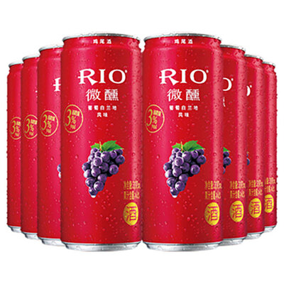 RIO/锐澳微醺葡萄白兰地预调鸡尾酒330ml*8罐