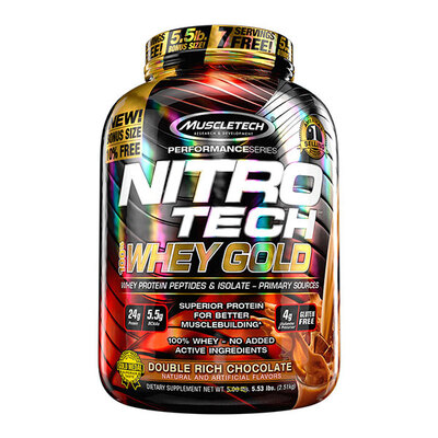 Muscle Tech/肌肉科技 NITRO-TECH 100%Whey Gold金装乳清蛋白粉5.5磅