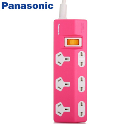Panasonic/松下6位总控1.8米粉色插排