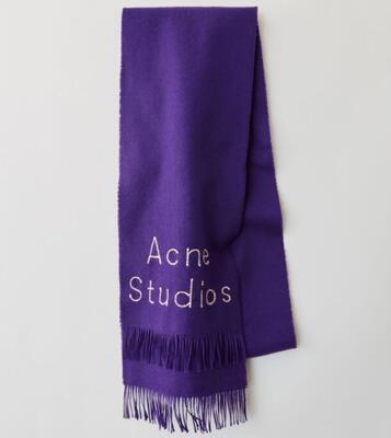 Acne Studios Skinny系列徽标窄围巾