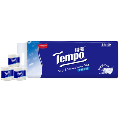 Tempo/得宝天然无香卷纸有芯卷纸4层160g*10卷