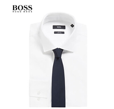 HUGO BOSS 【经典款】男装2019新款黑色商务休闲桑蚕丝领带