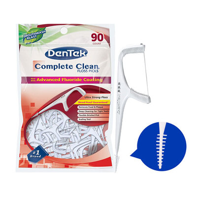 DenTek/德泰克Complete Clean全面清洁牙线棒薄荷味90支