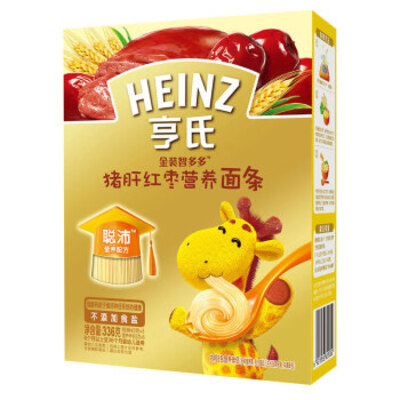 Heinz/亨氏金装智多多系列猪肝红枣营养面条336g