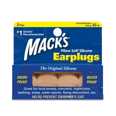 MACK'S舒适硅树脂防噪声防水耳塞MAS-2P