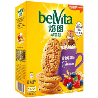belVita/焙朗混合莓果味谷物酥性饼干300g