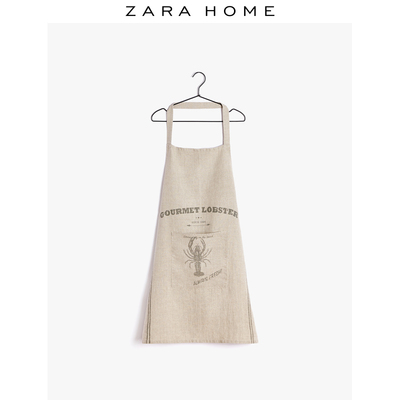 ZARA HOME龙虾图案水洗亚麻厨房围裙