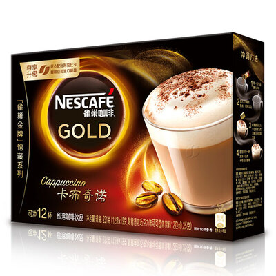 NESCAFE//雀巢咖啡金牌馆藏卡布奇诺速溶咖啡19g*12条