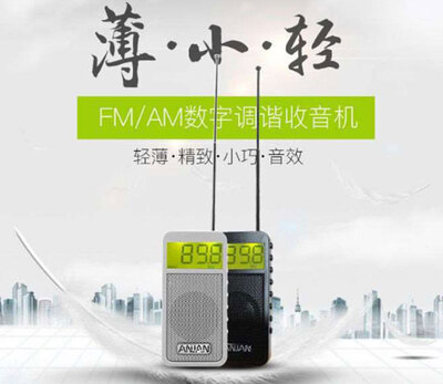 安键FM/AM数字调谐便携式迷你收音机DTS-259