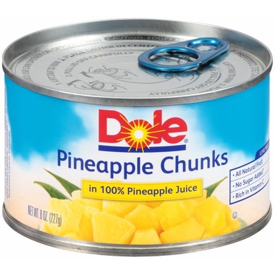 Dole/都乐Pineapple Chunks in 100% Pineapple Juice（原汁菠萝）罐头227g