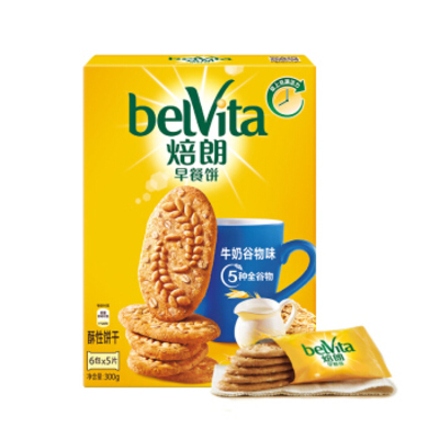 belVita/焙朗牛奶谷物味谷物酥性饼干300g