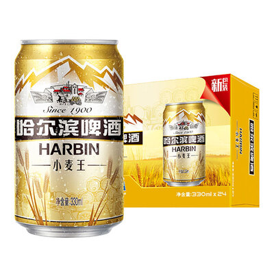 HARBIN BEER/哈尔滨啤酒小麦王啤酒330ml*24听