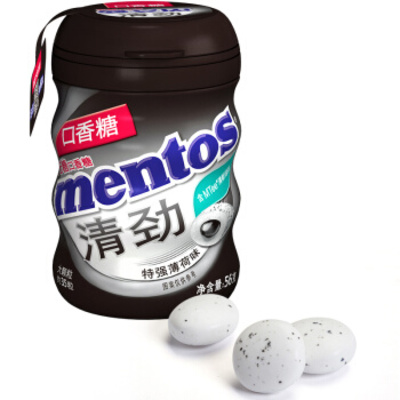 Mentos/曼妥思清劲夹心无糖特强薄荷口香糖35粒