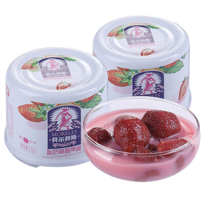 科技牌莫尔利斯酸奶草莓果罐头210g*12罐
