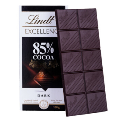 Lindt/瑞士莲特醇排装85%可可黑巧克力100g