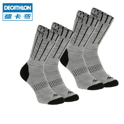 Decathlon/迪卡侬冬季登山保暖袜2双装