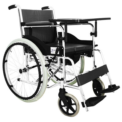 Hubang/互邦折叠轻便带便盆餐桌板铝合金轮椅HBL9-B