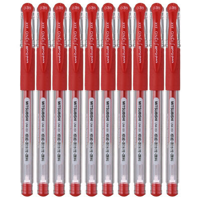 Uni mitsubishi pencil/三菱0.38mm红色中性笔10支装UM-151