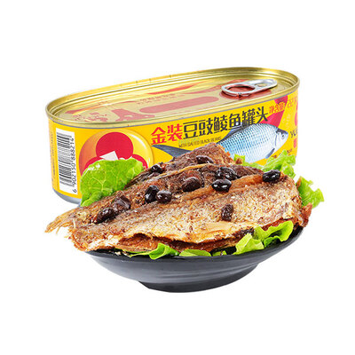 粤花金装豆豉鲮鱼罐头鱼227g