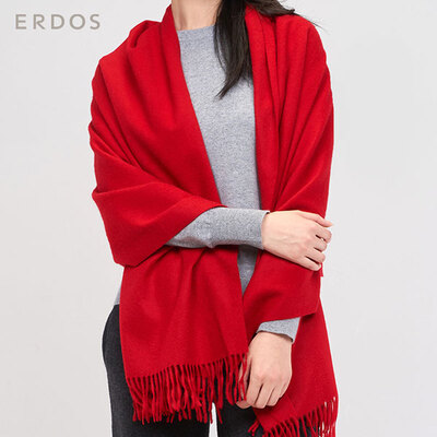 ERDOS/鄂尔多斯春秋女士纯色羊绒披肩