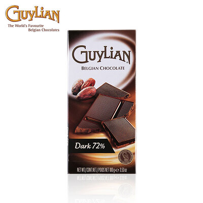 Guylian/吉利莲72%黑巧克力排块100g