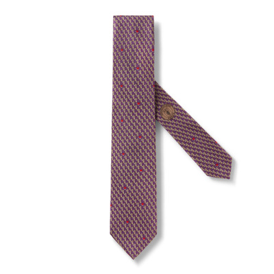 Zegna/杰尼亚图案真丝领带系列 紫色摩卡图案真丝领带