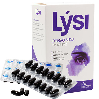 LYSI/利思利喜欧米伽3蓝莓越橘护眼DHA胶囊64粒