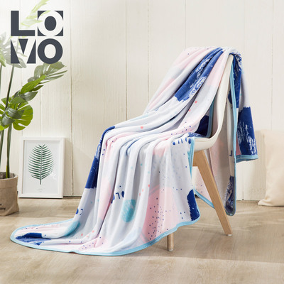 LOVO/法兰绒毯子学生宿舍午睡小毯子办公室盖腿保暖毛毯