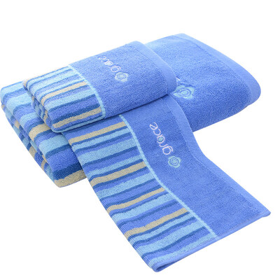 Grace/洁丽雅条纹1浴巾+2毛巾成人套装8472