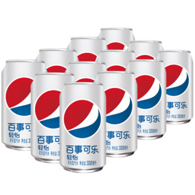 Pepsi-Cola/百事可乐轻怡无糖碳酸饮料330ml*12罐
