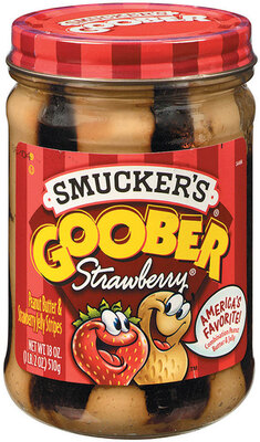 Smucker's GOOBER STRAWBERRY PB & J STRIPES草莓花生混合酱