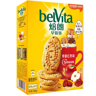 belVita/焙朗苹果红枣味谷物酥性饼干300g