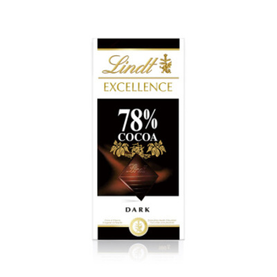 Lindt/瑞士莲特醇排装78%可可黑巧克力100g