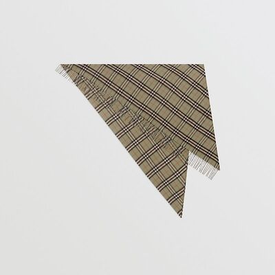 BURBERRY/博柏利格纹羊绒班丹纳围巾
