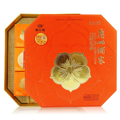 LIKOFU/广州酒家·利口福奶油皮蛋黄白莲蓉月饼礼盒装524g
