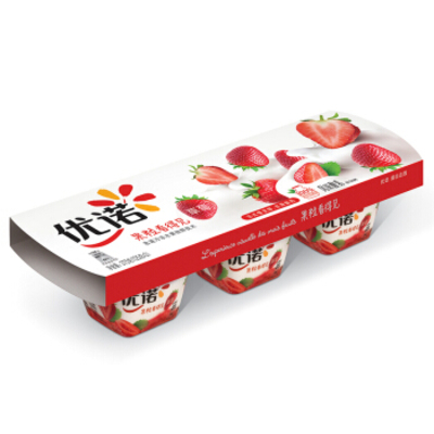 果粒看得见草莓酸奶125g*3