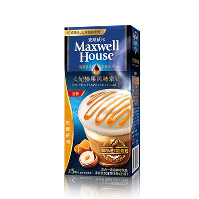 MAXWELL HOUSE/麦斯威尔太妃榛果拿铁速溶咖啡5条