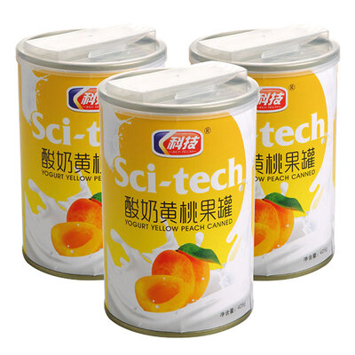 科技牌酸奶黄桃果罐头425g*10罐