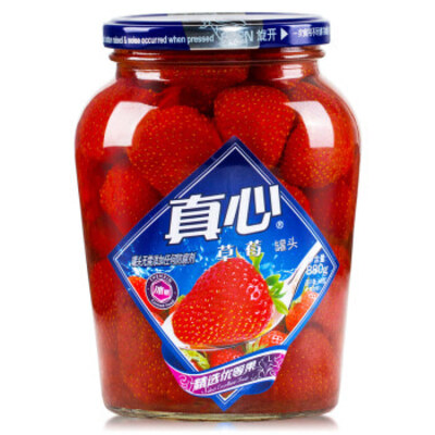真心草莓罐头880g
