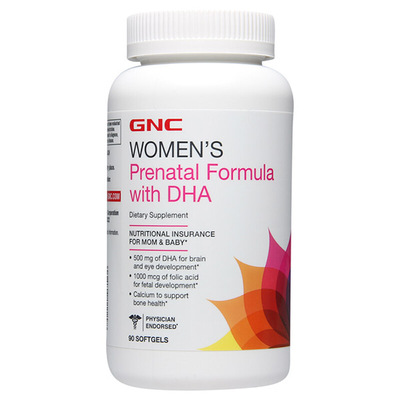 GNC/健安喜孕妇含DHA综合复合维生素软胶囊90粒